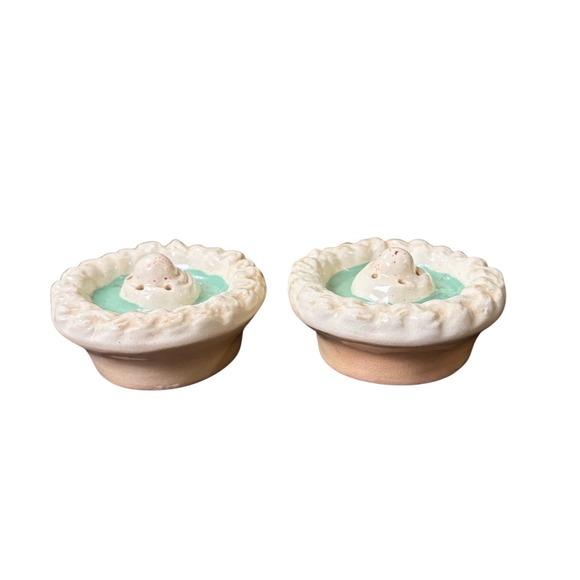 Other - Vintage Handmade Ceramic Salt Pepper Shakers‎ Cute Foodie Kitchen Novelty Set